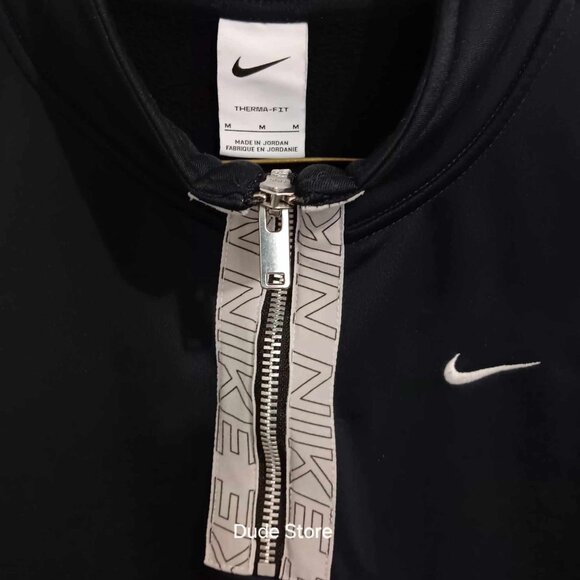 Nike Therma-Fit Fleece Pull-Over - Zipper Collar - Size: Medium - Solid Black - Picture 3 of 4